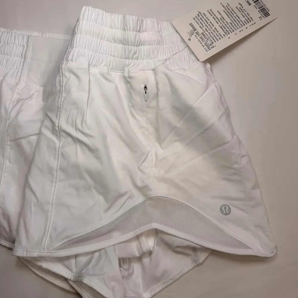 Lululemon Hotty Hot Shorts Size 12 White 2.5” Run Swift Lined - Picture 4 of 9